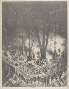 Die Fundamente, Bau eines Wolkenkratzers von Joseph Pennell