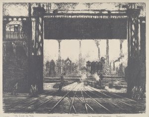 Das Eisentor, Charleroi, 1911 von Joseph Pennell