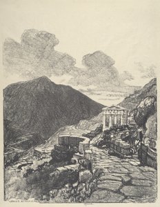 Der Schatz von Athen, Delphi, 1913 von Joseph Pennell