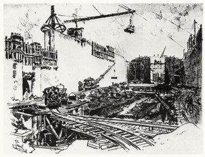 Die Mauern von Pedron Miguel, Platte XX aus Der Panamakanal von Joseph Pennell, 1912
