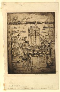 Das West Street Building vom Singer Building von Joseph Pennell