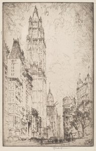 Das Woolworth-Gebäude von Joseph Pennell