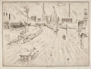 Gleise, Oberhausen von Joseph Pennell