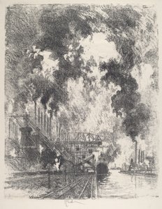 Erz entladen von Joseph Pennell