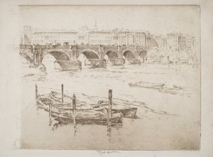 Waterloo Bridge und Somerset House von Joseph Pennell