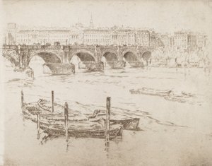 Waterloo Bridge und Somerset House, 1905 von Joseph Pennell