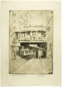 Westminster-Brücke Station von Joseph Pennell