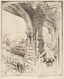 Auf der Fähre, Cortlandt Street, New York von Joseph Pennell
