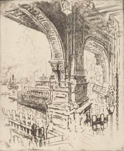 Innerhalb der Fähre, Cortlandt Street, New York von Joseph Pennell