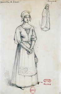 Kostüm für die Figur der Margaret in Verdammung des Faust von Hector Berlioz, Skizze von Joseph Porphyre Pinchon von Joseph Porphyre Pinchon