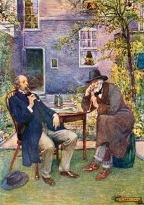 Carlyle (rechts) und Tennyson im Gespräch und beim Rauchen