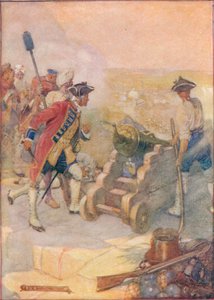 Clive feuerte selbst eine der Kanonen ab, um 1908, um 1920 von Joseph Ratcliffe Skelton