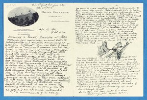Autographenbrief an Col. H. W. Feilden, Hotel Bellvue Cannes, 9. April