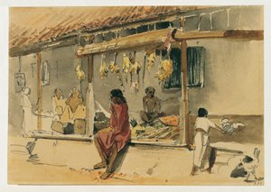 Hühnerhändler in Point de Galle auf Ceylon (Sri Lanka)