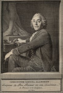 Porträt von Christophe-Gabriel Allegrain (1710-1795), französischer Bildhauer - Gravur nach dem Gemälde von Joseph-Siffrein Duplessis