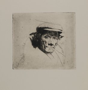 Ohne Titel - Mann mit Mütze und Pelzkragen