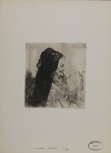 Ohne Titel--Alte Frau beim Lesen