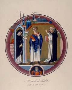 Monastische Gewänder des zwölften Jahrhunderts, ca. 1797 von Joseph Strutt