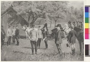 Kaiser Franz Joseph I. und Kaiser Wilhelm II. auf dem Rendezvousplatz in Totis