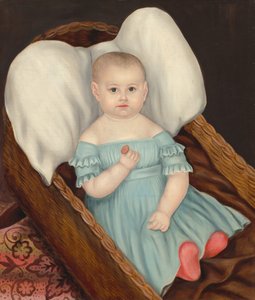 Baby im Weidenkorb, ca. 1840
