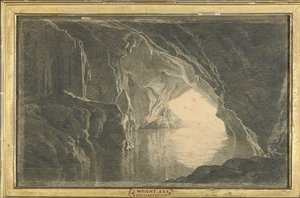 Eine Grotte im Golf von Salerno, Abend, um 1800 von Joseph Wright of Derby