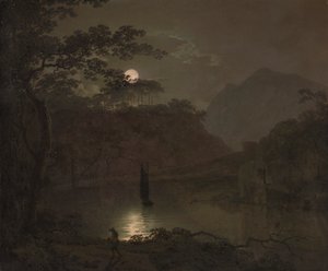 Ein See im Mondlicht von Joseph Wright of Derby