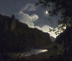 Dovedale im Mondlicht von Joseph Wright of Derby