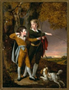 Jungen beim Bogenschießen von Joseph Wright of Derby
