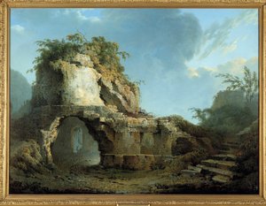 Das Grab des römischen Dichters Vergil (70-19 v. Chr.) Es befindet sich in der Nähe der Höhle von Pozzuoli bei Neapel von Joseph Wright of Derby