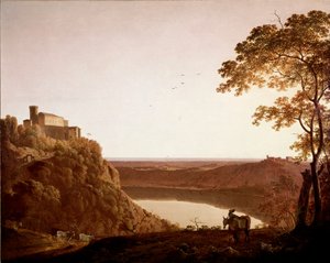 Ansicht des Nemisees bei Dämmerung von Joseph Wright of Derby
