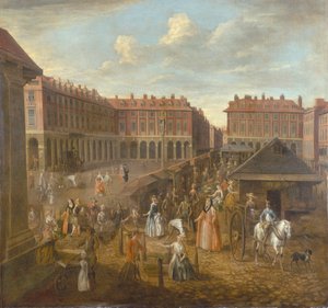 Covent Garden Piazza und Markt, ca. 1725