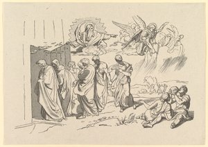 Gott ruft Noah und seine Familie in die Arche, 1827 von Joseph von Fuhrich