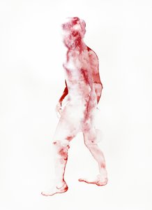 Rote Gehende Figur von Joshua Hoskins