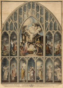 Das Reynolds-Fenster, das die sieben Tugenden darstellt von Joshua Reynolds