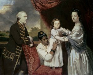 Tysoe Saul Hancock, seine Frau Philadelphia, ihre Tochter Elizabeth und ihre indische Dienerin Clarinda, ca. 1763-65