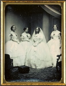 Eine Braut und ihre Brautjungfern, 1851 oder später von Josiah Johnson Hawes