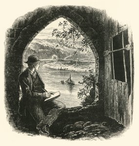 Der Wye, vom Chepstow Castle, 1870er Jahre von Josiah Wood Whymper