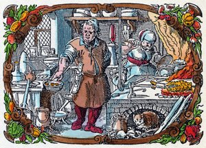 Gastronomie: eine sehr ausgestattete Küche in der Renaissance von Jost (after) Amman