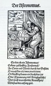 Ein Astronom mit einem Vers von Hans Sachs, veröffentlicht Frankfurt 1568 von Jost Amman