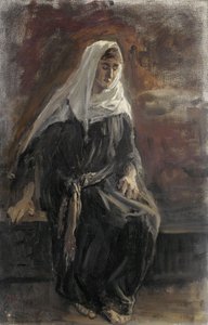 Sitzende Frau