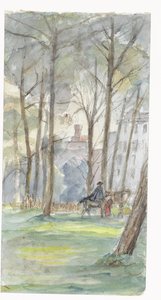 Park mit Figuren zu Pferd von Jozef Israëls