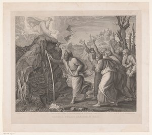 Moses schlägt Wasser aus den Felsen von Jozef Karel De Meulemeester