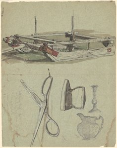 Studien eines Schlittens und verschiedener Haushaltsgegenstände von Jr. Enoch Wood Perry