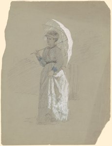 Frau mit Sonnenschirm von Jr. Enoch Wood Perry