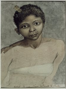 Porträt einer schwarzen Frau aus den Bergen von Manila, während der Expedition auf die Philippinen von Malaspina von Juan Ravenet