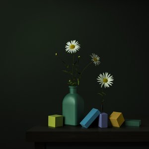 Gänseblümchenvase Geometrische Blöcke