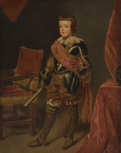 Porträt von Prinz Baltasar Carlos, Sohn des spanischen Königs Philipp IV., im Alter von etwa 11 Jahren von Juan Bautista Martínez del Mazo (attributed to)