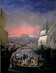 Abfahrt der Karavellen Santa Maria, Pinta und Nina in Palos 1492
