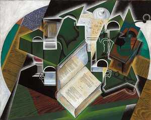 Buch, Pfeife und Gläser, 1915 von Juan Gris