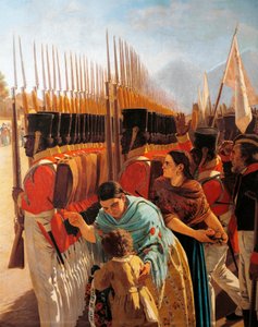 Truppen in Rancagua (Detail) von Juan Manuel Blanes